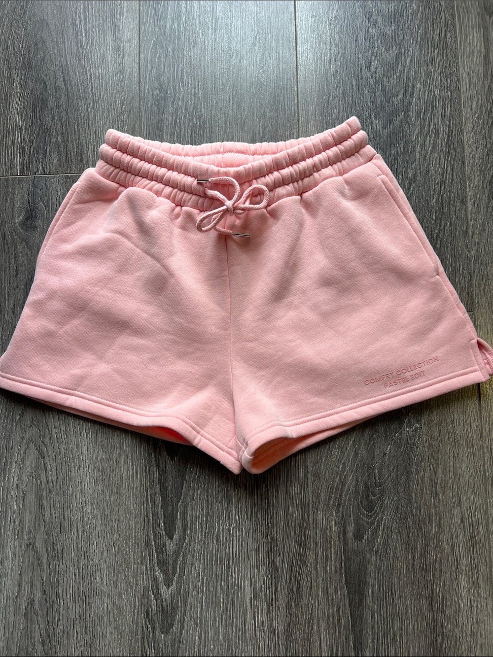 Comfort Collection Pastel Pink Athletic Shorts with Drawstring Waist